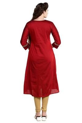 Maroon embroidered polyester embroidered-kurtis 4
