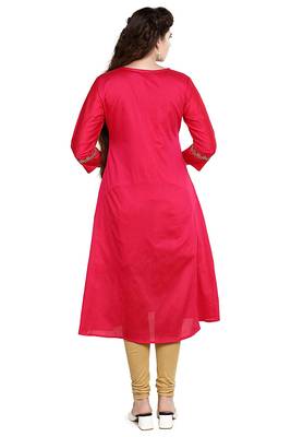 Pink embroidered polyester embroidered-kurtis 4