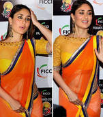 Kareena Looks Gorgeous in Orange Saree at Navel Show