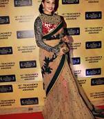 Jacqueline Fernandez Beige Designer Net Sari