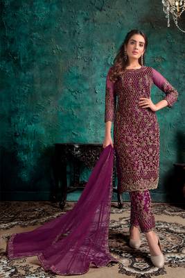 Capri Trend Womens Embroderied Semi Stitched Salwar Suit 1