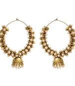 Gold pearl earrings