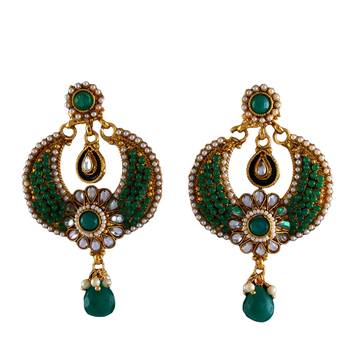 Green gold plated antique gold Copper   Pair of Earrings 1