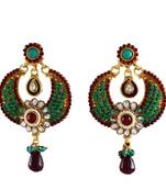 Green gold plated antique gold Copper   Pair of Earrings