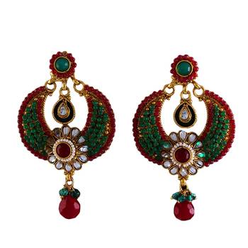 Green gold plated antique gold Copper   Pair of Earrings 1