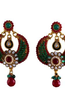 Green gold plated antique gold Copper   Pair of Earrings