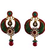 Green gold plated antique gold Copper   Pair of Earrings
