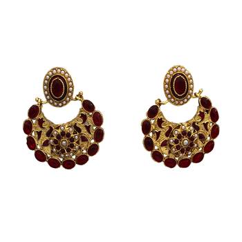 Red gold plated antique gold Copper   Pair of Earrings 1