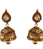 Red gold plated antique gold Copper   Pair of Earrings