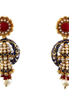 Multicolor gold plated antique gold Copper   Pair of Earrings