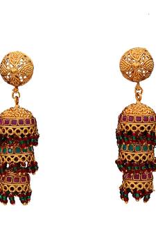 Multicolor gold plated antique gold Copper   Pair of Earrings