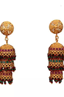 Multicolor gold plated antique gold Copper   Pair of Earrings