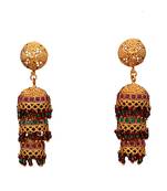 Multicolor gold plated antique gold Copper   Pair of Earrings