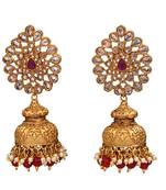 Red gold plated antique gold Copper   Pair of Earrings