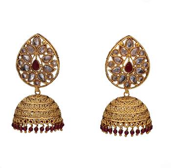 Red gold plated antique gold Copper   Pair of Earrings 1