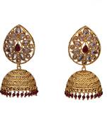 Red gold plated antique gold Copper   Pair of Earrings