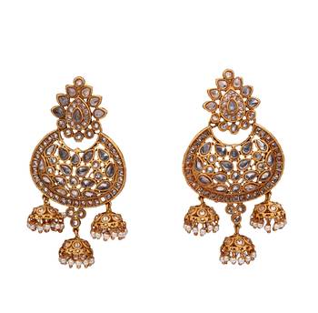 Gold gold plated antique gold Copper   Pair of Earrings 1