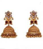 Red gold plated antique gold Copper   Pair of Earrings