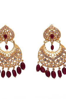 Red gold plated antique gold Copper   Pair of Earrings