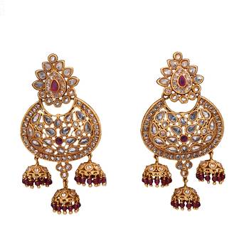 Red gold plated antique gold Copper   Pair of Earrings 1