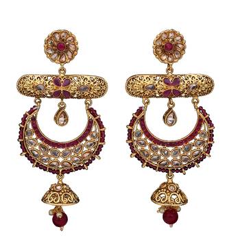 Red gold plated antique gold Copper   Pair of Earrings 1