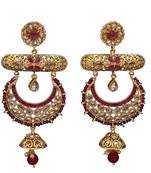 Red gold plated antique gold Copper   Pair of Earrings