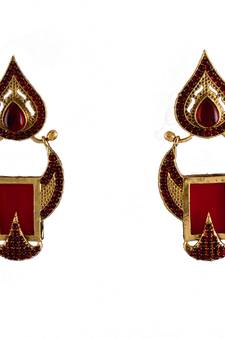 Pink gold plated antique gold Copper   Pair of Earrings