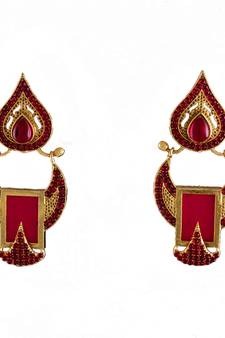 Red gold plated antique gold Copper   Pair of Earrings