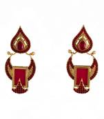 Red gold plated antique gold Copper   Pair of Earrings