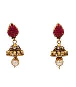 Red gold plated antique gold Copper   Pair of Earrings