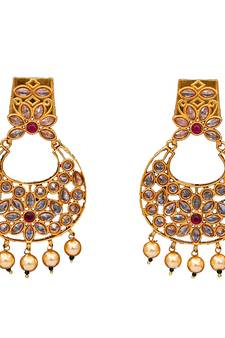 Red gold plated antique gold Copper   Pair of Earrings