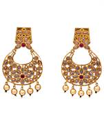 Red gold plated antique gold Copper   Pair of Earrings
