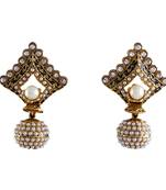 Blue gold plated antique gold Copper   Pair of Earrings