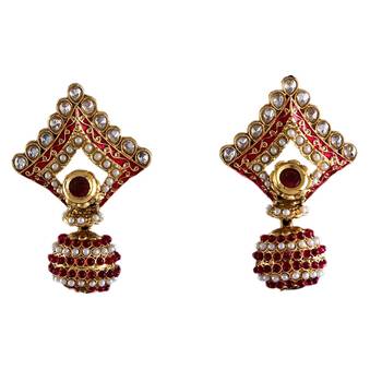 Pink gold plated antique gold Copper   Pair of Earrings 1