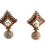 Red gold plated antique gold Copper   Pair of Earrings