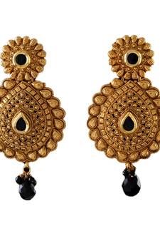 Black gold plated antique gold Copper   Pair of Earrings