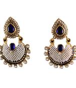 Blue gold plated antique gold Copper   Pair of Earrings