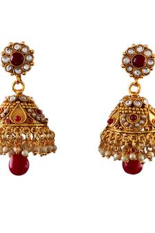 Red gold plated antique gold Copper   Pair of Earrings
