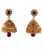 Red gold plated antique gold Copper   Pair of Earrings