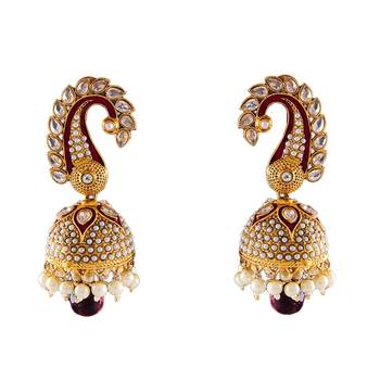 Pink gold plated antique gold Copper   Pair of Earrings 1