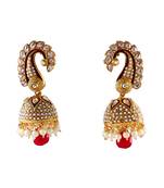 Red gold plated antique gold Copper   Pair of Earrings