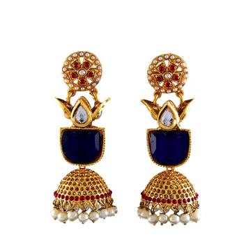 Red gold plated antique gold Copper   Pair of Earrings 1