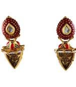 Red gold plated antique gold Copper   Pair of Earrings