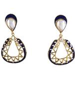 Green gold plated antique gold Copper   Pair of Earrings