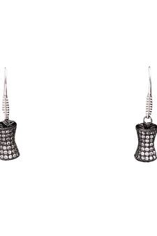 Black beaded jewellery Brass Copper   pair of Earrings