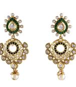 Green gold plated antique gold Copper   Pair of Earrings