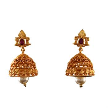 Red gold plated antique gold Copper   Pair of Earrings 1