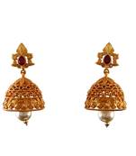 Red gold plated antique gold Copper   Pair of Earrings