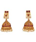 Red gold plated antique gold Copper   Pair of Earrings
