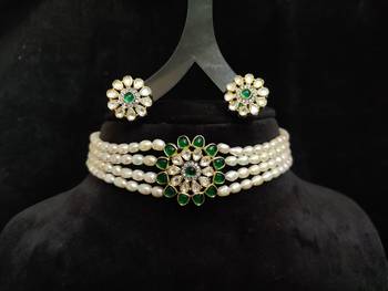 Natural Fresh Water Pearl  Choker Set From Hyderabad With Certificate of Authenticity 1